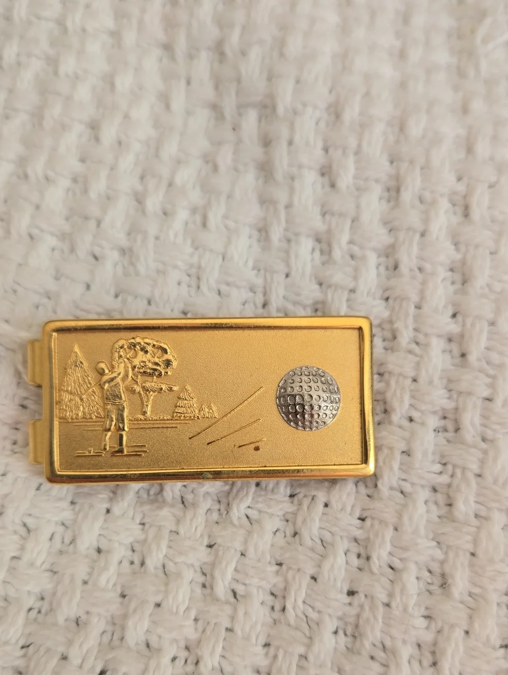Gold Golf-Themed Money Clip - Men Accessories